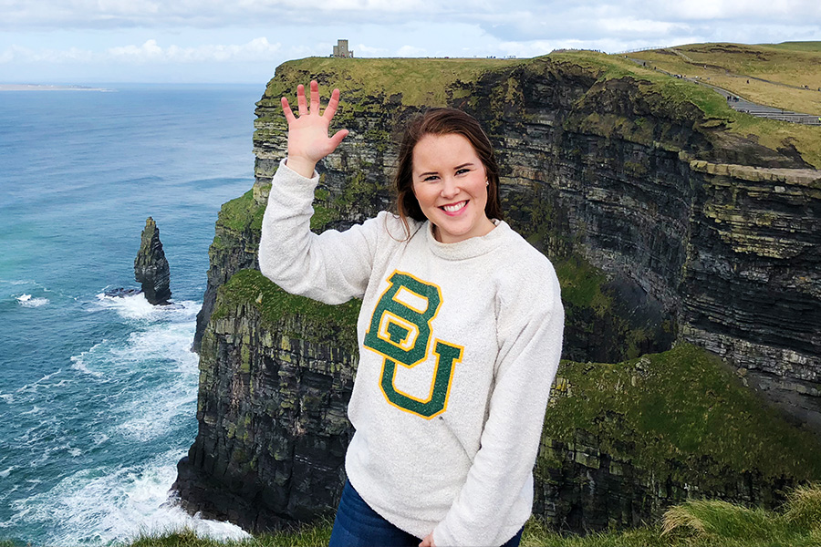 Baylor student at Cliffs of Moher