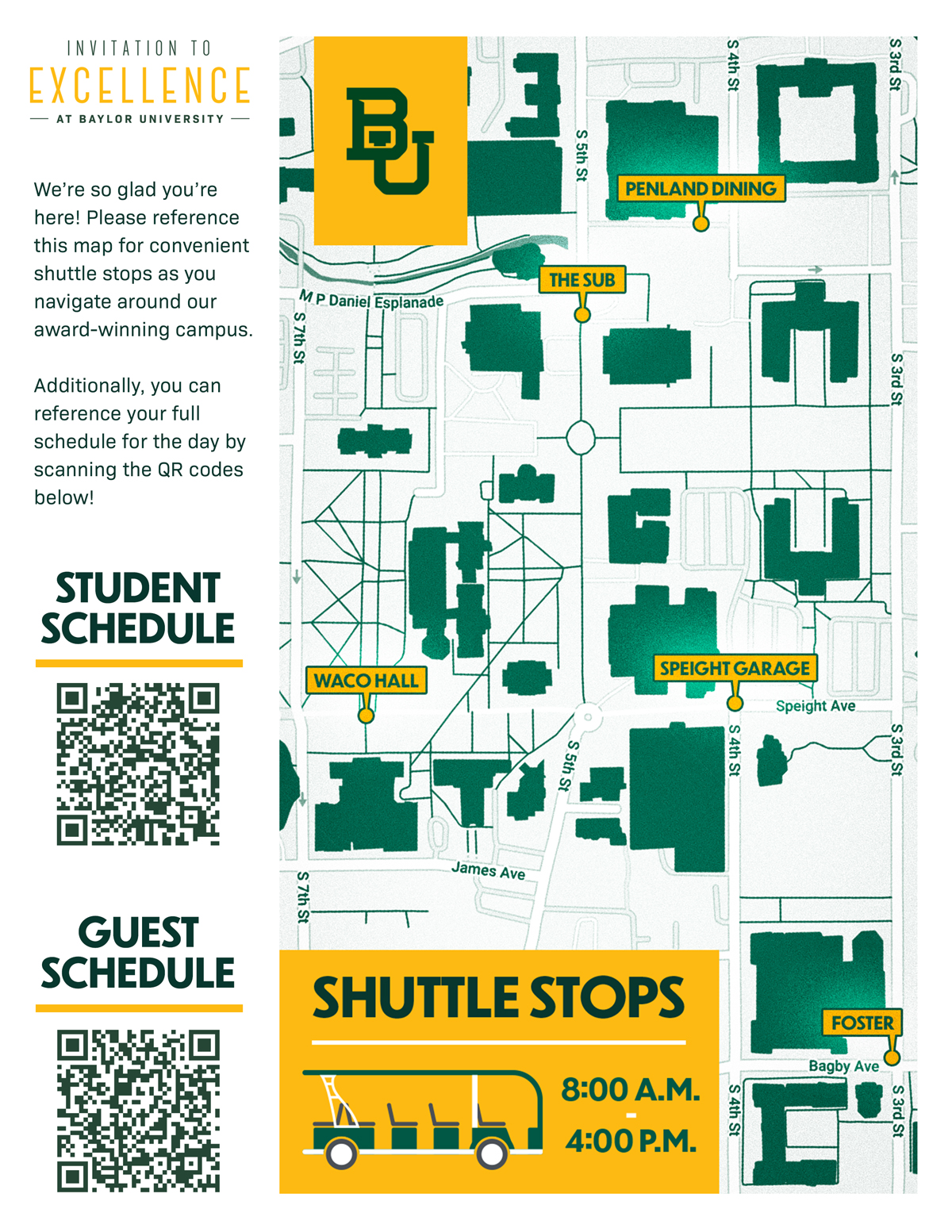 Invitation to Excellence Guest Schedule Undergraduate Admissions Baylor University
